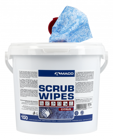 Maco Scrub Wipes Citrus Blå 100St