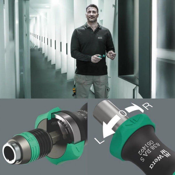 Wera Kk60 Ra-R Vikfodral Inkl Bits, 89 Mm Handtag Med Spärrfunktion