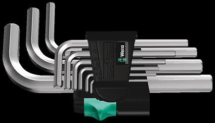 Wera 950/9 Sm N L-Key Set, Metric, Chrome-Plated 950