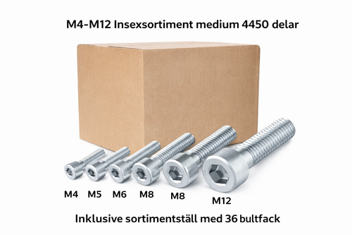 M4-M12 Medium Insexsortiment 35KG Inklusive bultfack 36 delar