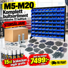 M5-M20 Komplett bultsortiment Inklusive 72 bultfack 6875 delar STORSÄLJARE