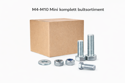 M4-M10 Bultsortiment Komplett Hel/delgängat 2850 delar 27KG!