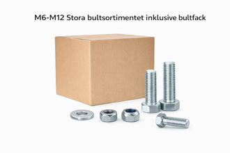 M6-12 Stora bultsortimentet 66KG! 4975 delar Inklusive sortimentställ 72 fack