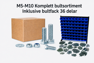 M5-M10 Komplett bultsortiment Inklusive bultfack 36 delar
