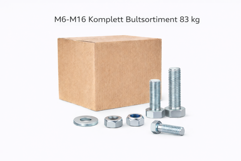 M6-M16 Bultsortiment 83KG Hel/delgängat Påfyllningskit 4850 delar
