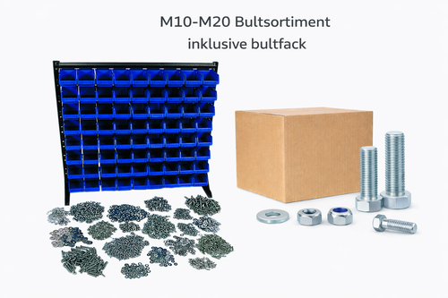 M10-M20 Bultsortiment inklusive bultfack 36 delar