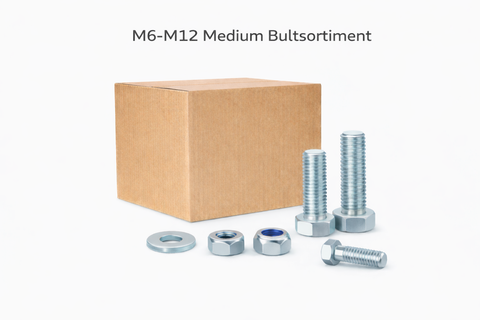 M6-M12 Medium sortimentet 2400 delar Hel/delgängat 33KG Bult!