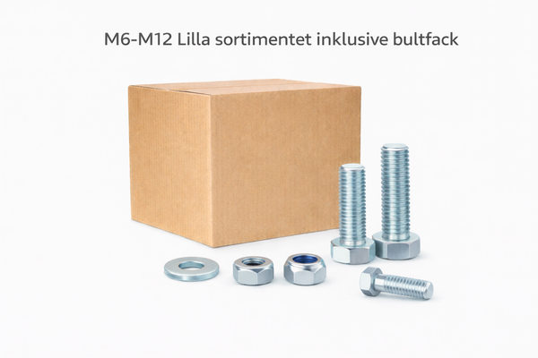 M6-M12 Lilla sortimentet 28KG inklusive sortimentställ 36 fack